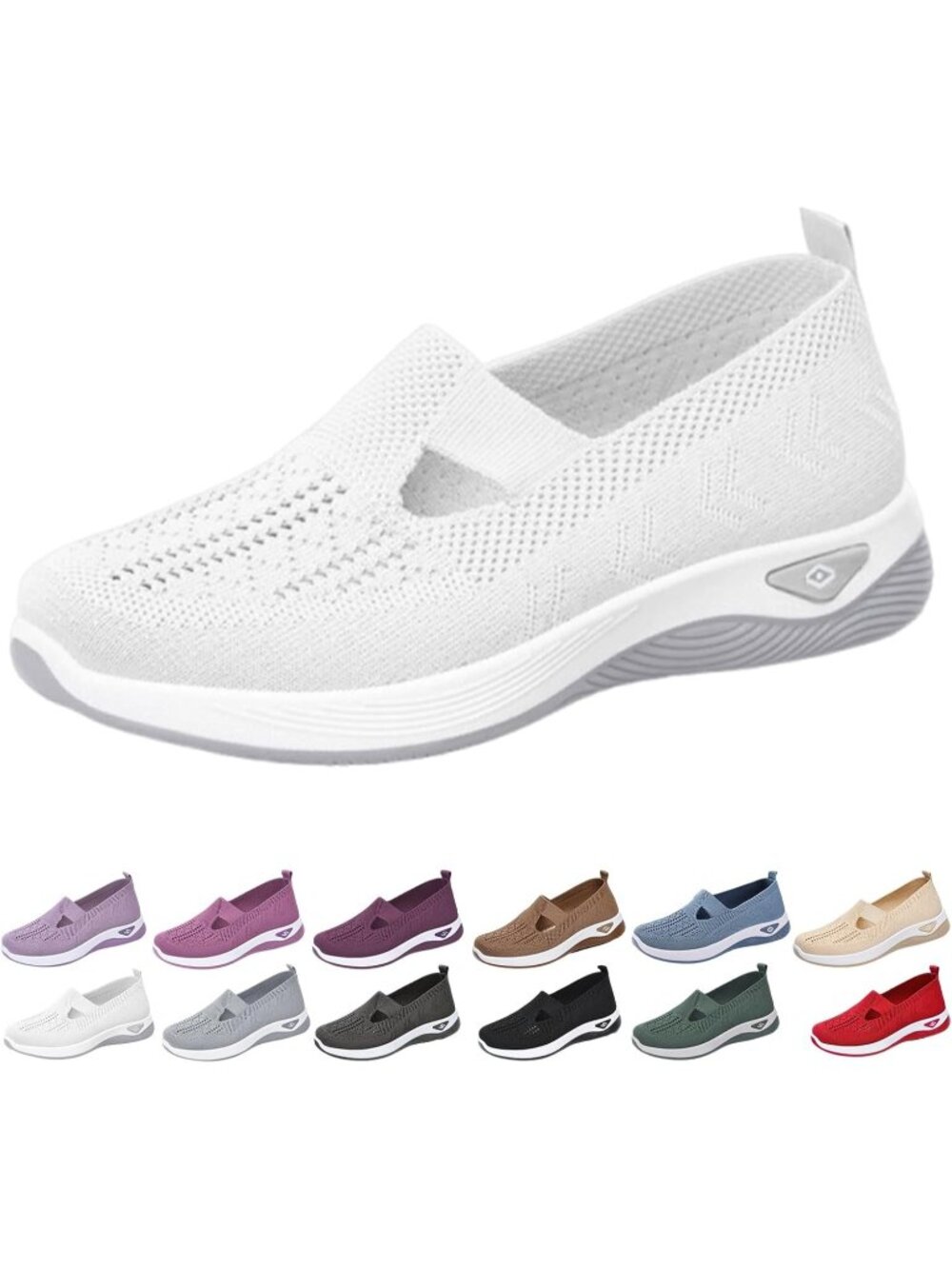 🆕Women's White Orthopaedic Woven Breathable  Slip on Walking Shoes Sneakers